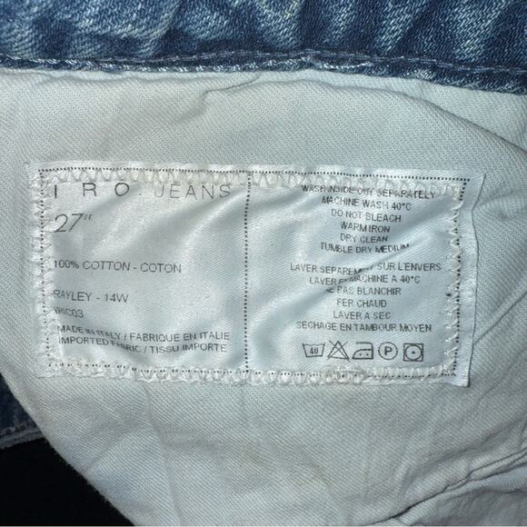 IRO Women's Denim Rayley Jeans Distressed Front / Black Stretch Back Size 27 - Picture 8 of 10